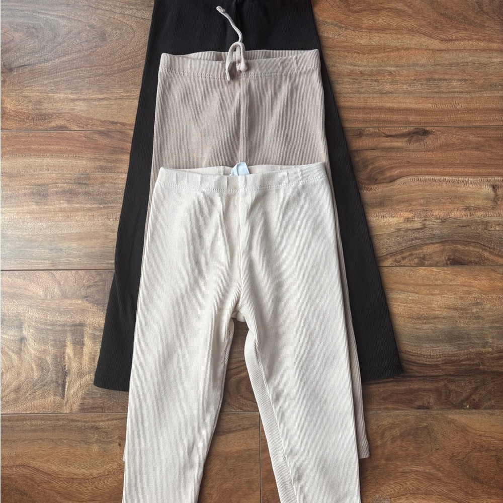 Zara Black and Tan Leggings Comfortable and Versatile